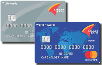 Images of TruRewards and World Rewards cards