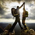 Couple hiking on vacation