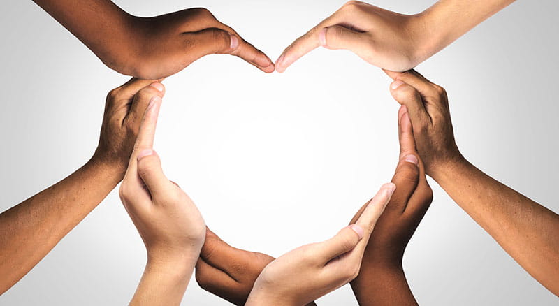 Hands forming a heart shape