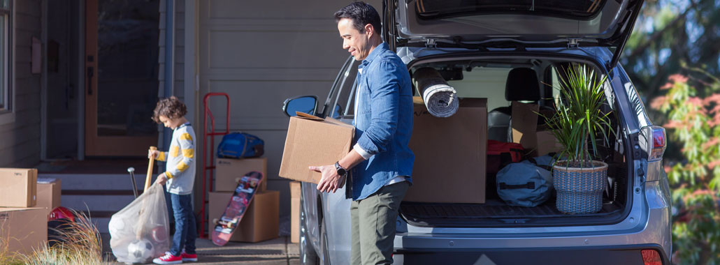 Family moving into their new home