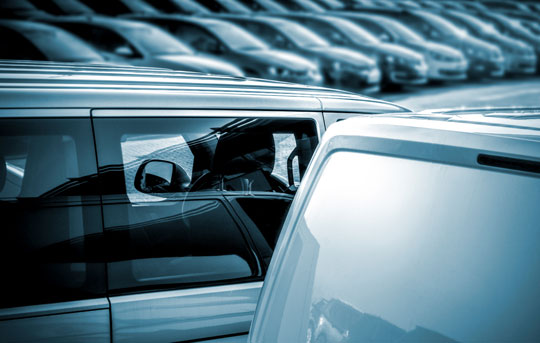 Rows and rows of new cars
