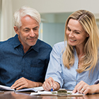 Couple looking at finances
