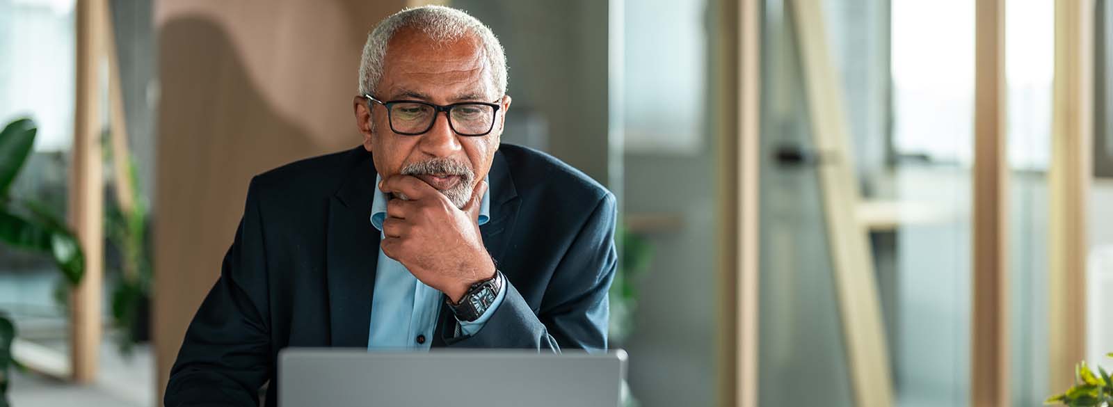 Person looking at a laptop